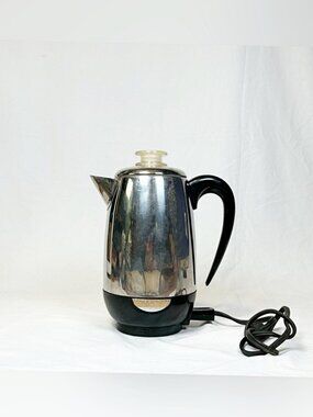 Vintage Farberware Super Fast Automatic Percolator Chrome 8 Cup Coffee Pot #138